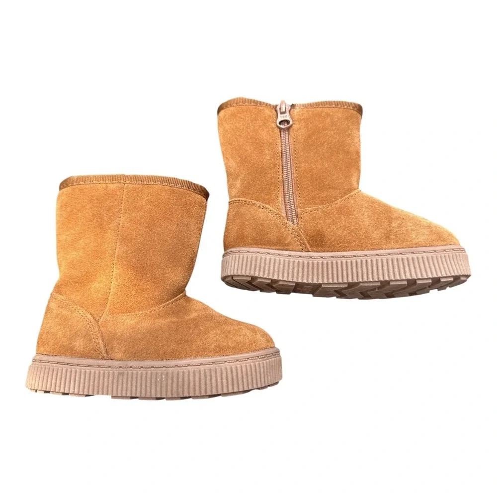 Cat & Jack Toddler Girls' Emily Suede Shearling Style Boots  Winter Lined Size 6